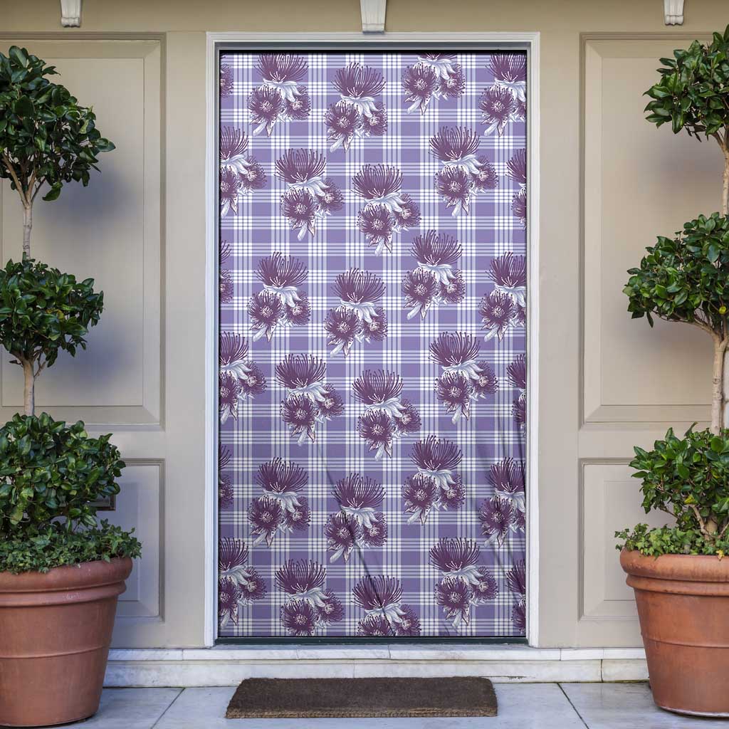 Purple Palaka Hawaii Door Cover Hawaiian Lehua Blossoms LT05 Purple - Polynesian Pride