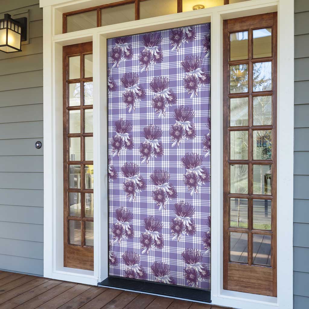 Purple Palaka Hawaii Door Cover Hawaiian Lehua Blossoms LT05 - Polynesian Pride