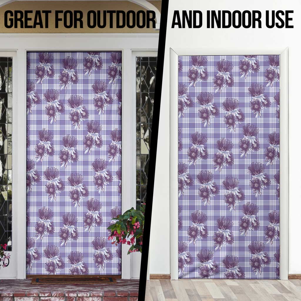 Purple Palaka Hawaii Door Cover Hawaiian Lehua Blossoms LT05 - Polynesian Pride