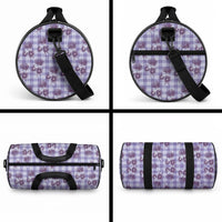 Purple Palaka Hawaii Duffle Bag Hawaiian Lehua Blossoms LT05 - Polynesian Pride