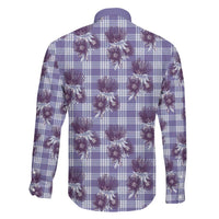 Purple Palaka Hawaii Family Matching Mermaid Dress and Hawaiian Shirt Hawaiian Lehua Blossoms