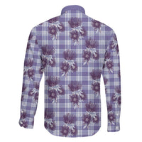 Purple Palaka Hawaii Family Matching Short Sleeve Bodycon Dress and Hawaiian Shirt Hawaiian Lehua Blossoms
