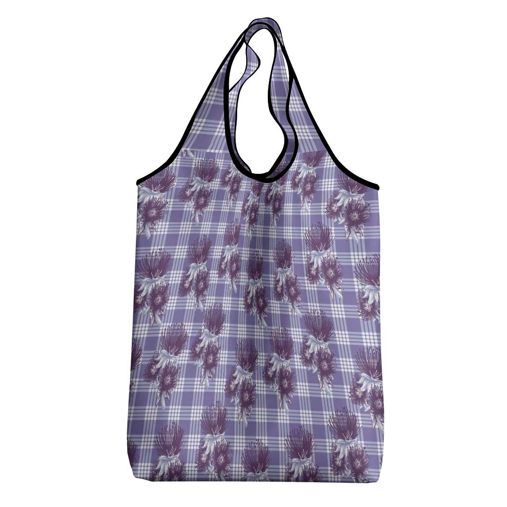 Purple Palaka Hawaii Grocery Bag Hawaiian Lehua Blossoms LT05 - Polynesian Pride