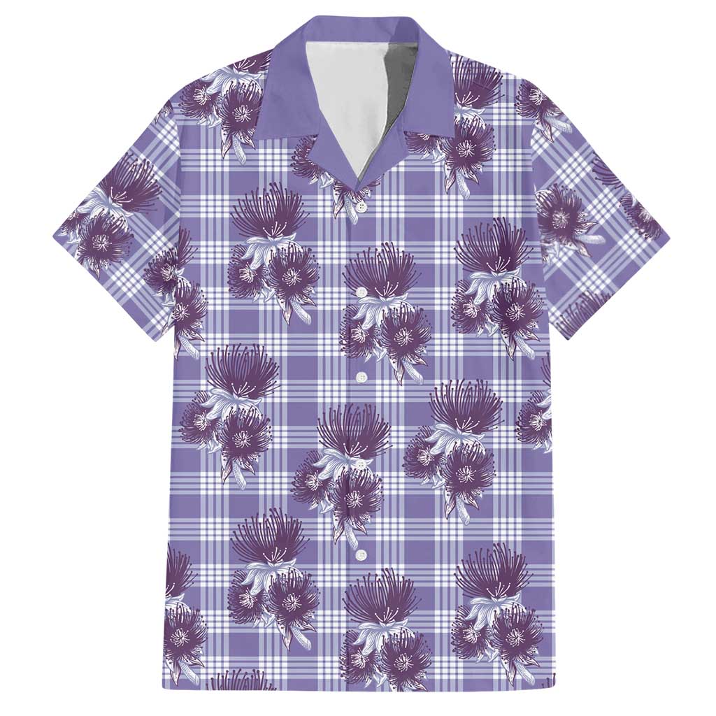 Purple Palaka Hawaii Hawaiian Shirt Hawaiian Lehua Blossoms