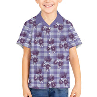Purple Palaka Hawaii Hawaiian Shirt Hawaiian Lehua Blossoms