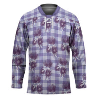 Purple Palaka Hawaii Hockey Jersey Hawaiian Lehua Blossoms LT05 Unisex Purple - Polynesian Pride