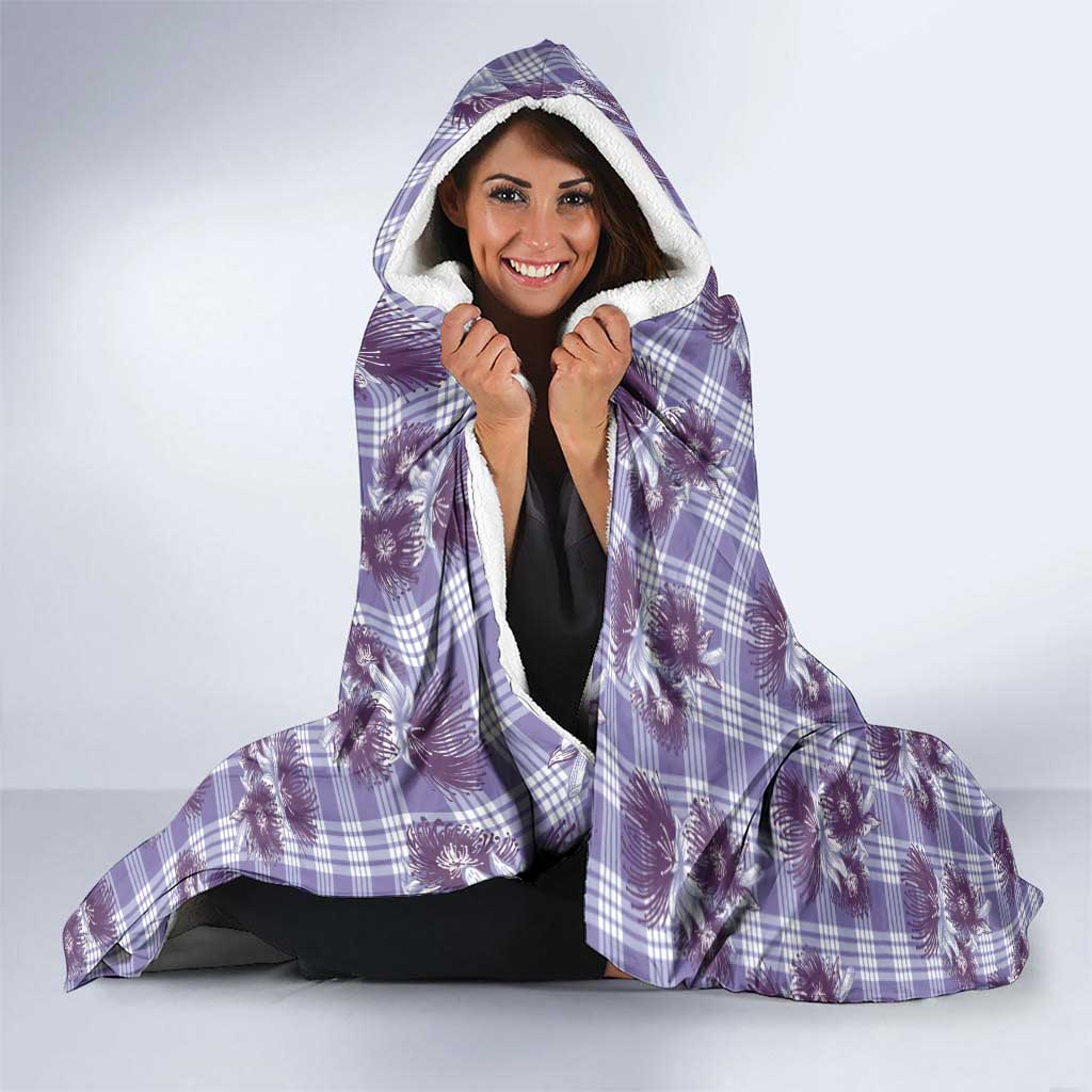 Purple Palaka Hawaii Hooded Blanket Hawaiian Lehua Blossoms LT05 - Polynesian Pride