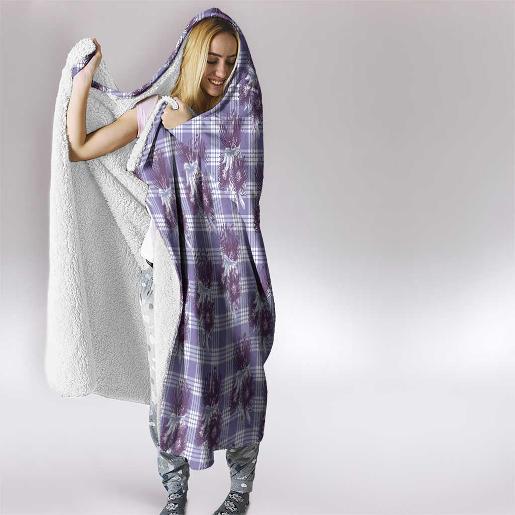 Purple Palaka Hawaii Hooded Blanket Hawaiian Lehua Blossoms LT05 - Polynesian Pride