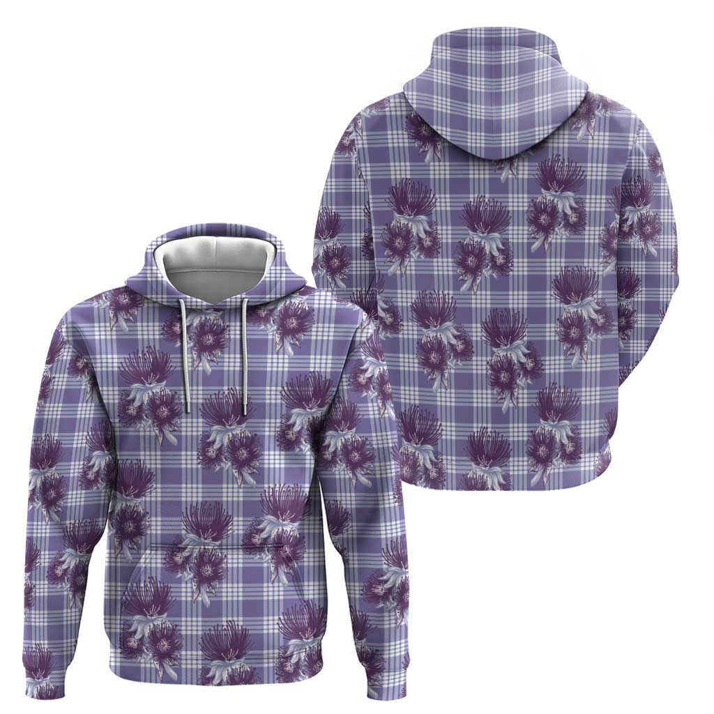 Purple Palaka Hawaii Hoodie Hawaiian Lehua Blossoms LT05 - Polynesian Pride