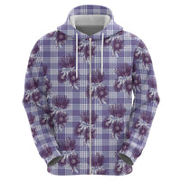 Purple Palaka Hawaii Hoodie Hawaiian Lehua Blossoms LT05 - Polynesian Pride