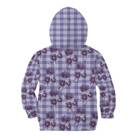 Purple Palaka Hawaii Kid Hoodie Hawaiian Lehua Blossoms LT05 - Polynesian Pride