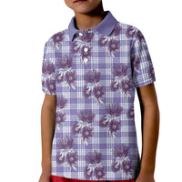 Purple Palaka Hawaii Kid Polo Shirt Hawaiian Lehua Blossoms LT05 Kid Purple - Polynesian Pride