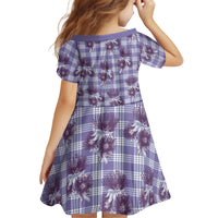 Purple Palaka Hawaii Kid Short Sleeve Dress Hawaiian Lehua Blossoms LT05 - Polynesian Pride