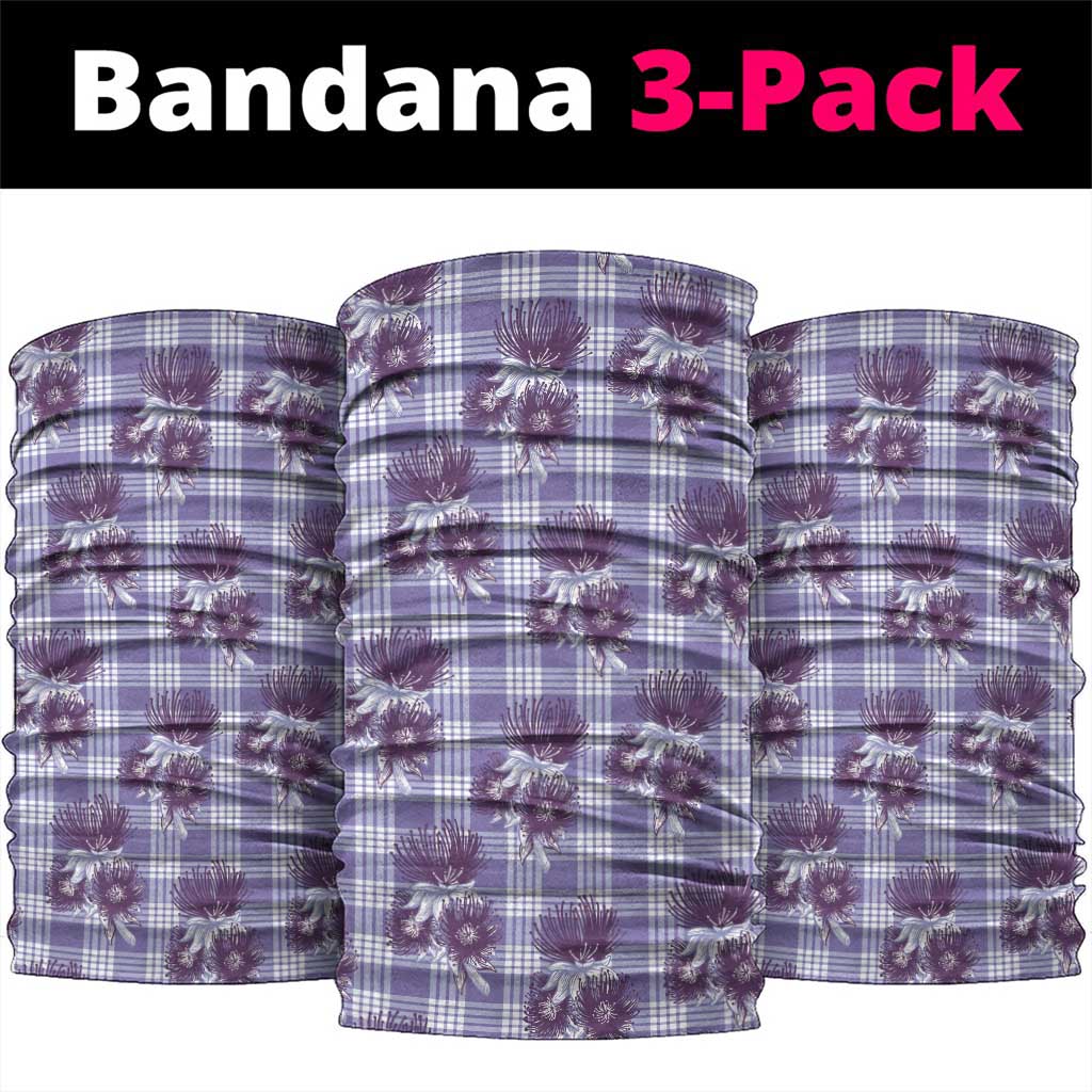 Purple Palaka Hawaii Neck Gaiter Hawaiian Lehua Blossoms LT05 package One Size: 25*50cm Purple - Polynesian Pride