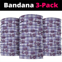 Purple Palaka Hawaii Neck Gaiter Hawaiian Lehua Blossoms LT05 package One Size: 25*50cm Purple - Polynesian Pride