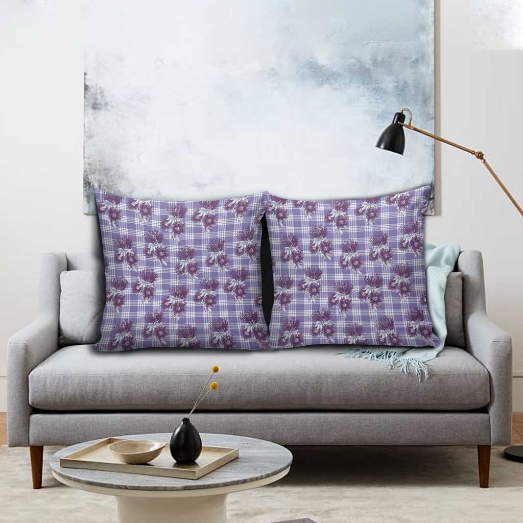 Purple Palaka Hawaii Pillow Cover Hawaiian Lehua Blossoms LT05 - Polynesian Pride