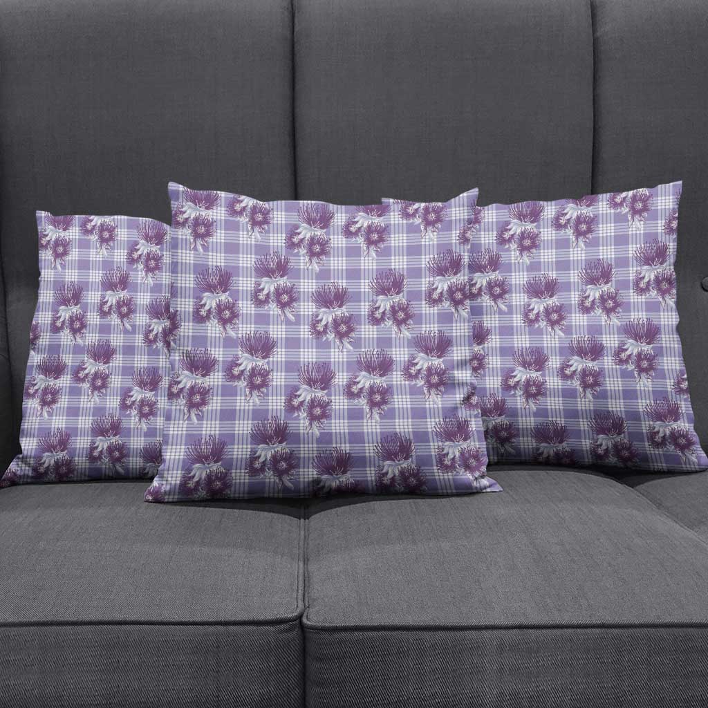 Purple Palaka Hawaii Pillow Cover Hawaiian Lehua Blossoms LT05 - Polynesian Pride