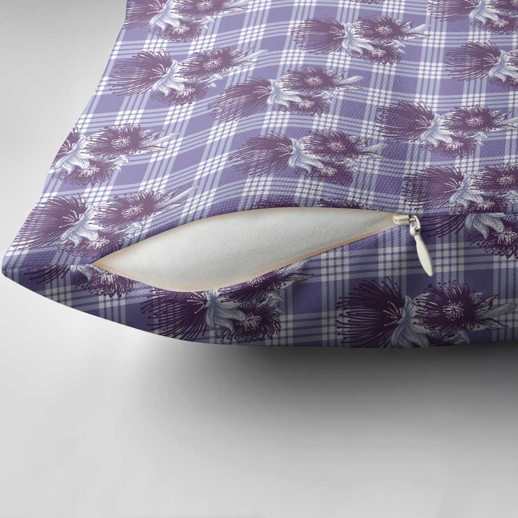 Purple Palaka Hawaii Pillow Cover Hawaiian Lehua Blossoms LT05 - Polynesian Pride