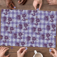 Purple Palaka Hawaii Puzzle Hawaiian Lehua Blossoms LT05 - Polynesian Pride