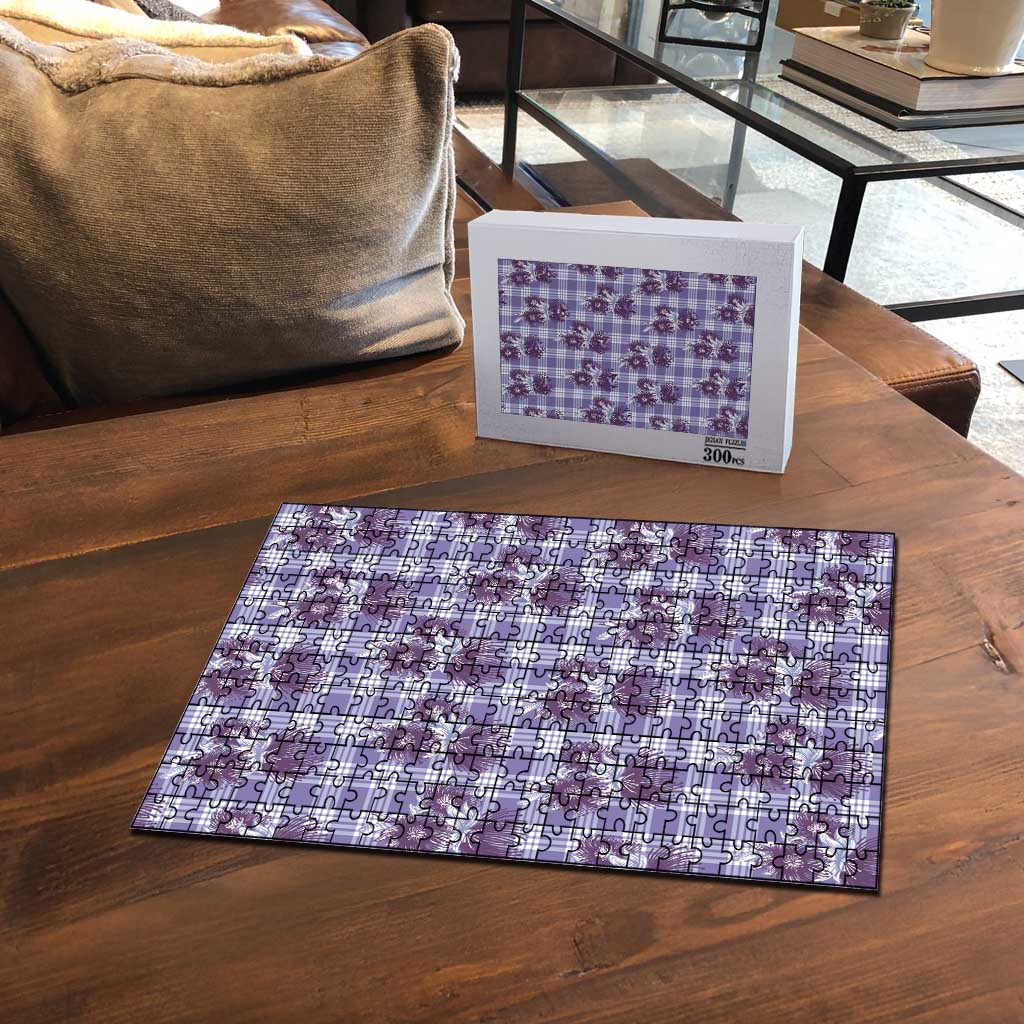 Purple Palaka Hawaii Puzzle Hawaiian Lehua Blossoms LT05 - Polynesian Pride