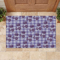 Purple Palaka Hawaii Rubber Doormat Hawaiian Lehua Blossoms LT05 Purple - Polynesian Pride
