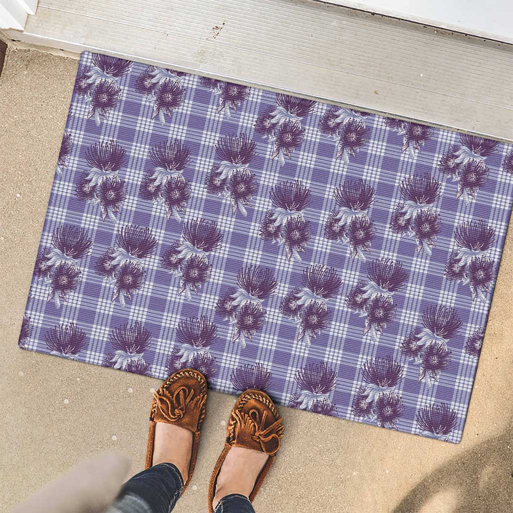 Purple Palaka Hawaii Rubber Doormat Hawaiian Lehua Blossoms LT05 - Polynesian Pride