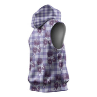 Purple Palaka Hawaii Sleeveless Hoodie Hawaiian Lehua Blossoms LT05 - Polynesian Pride