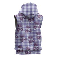 Purple Palaka Hawaii Sleeveless Zip Hoodie Hawaiian Lehua Blossoms LT05 - Polynesian Pride