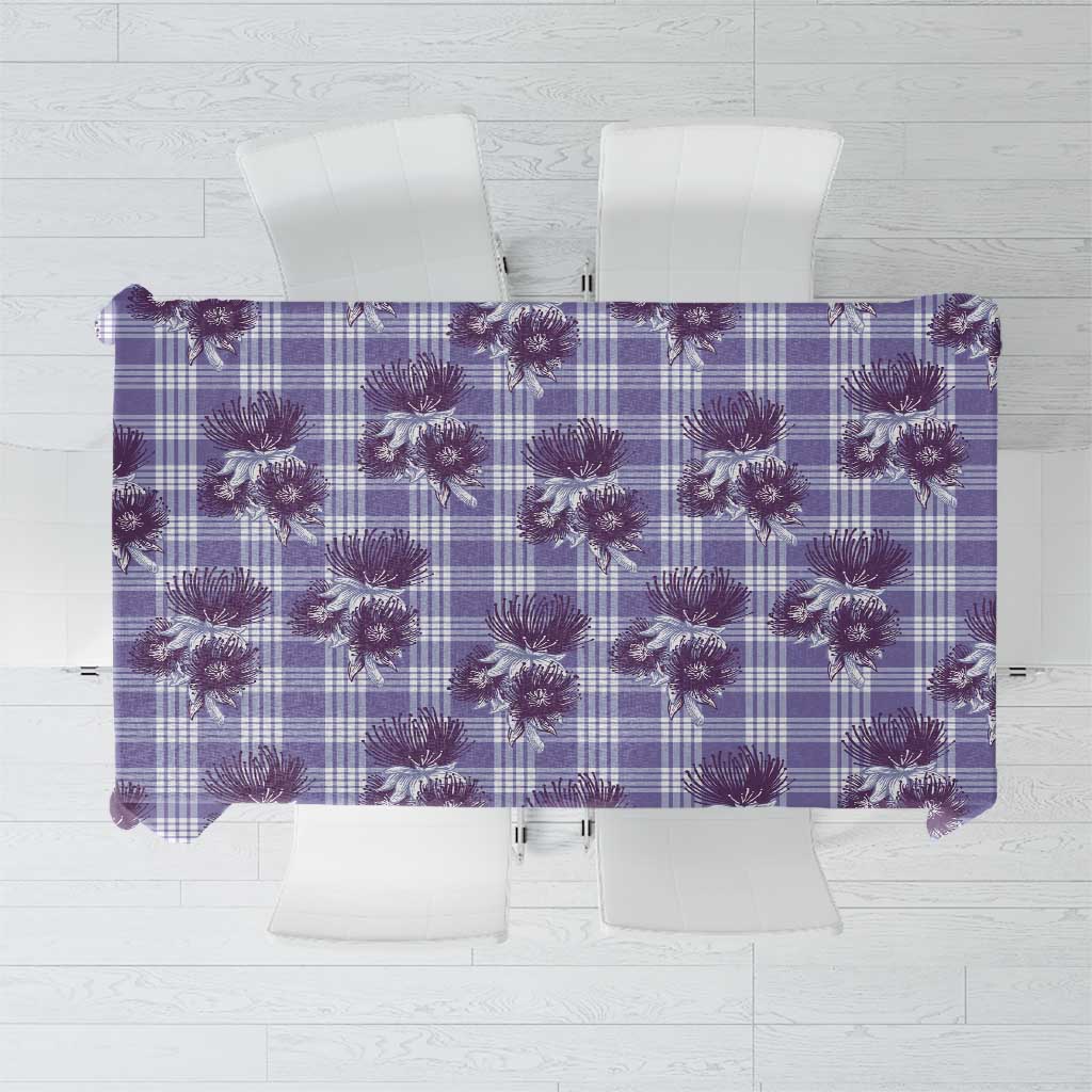 Purple Palaka Hawaii Tablecloth Hawaiian Lehua Blossoms LT05 Purple - Polynesian Pride