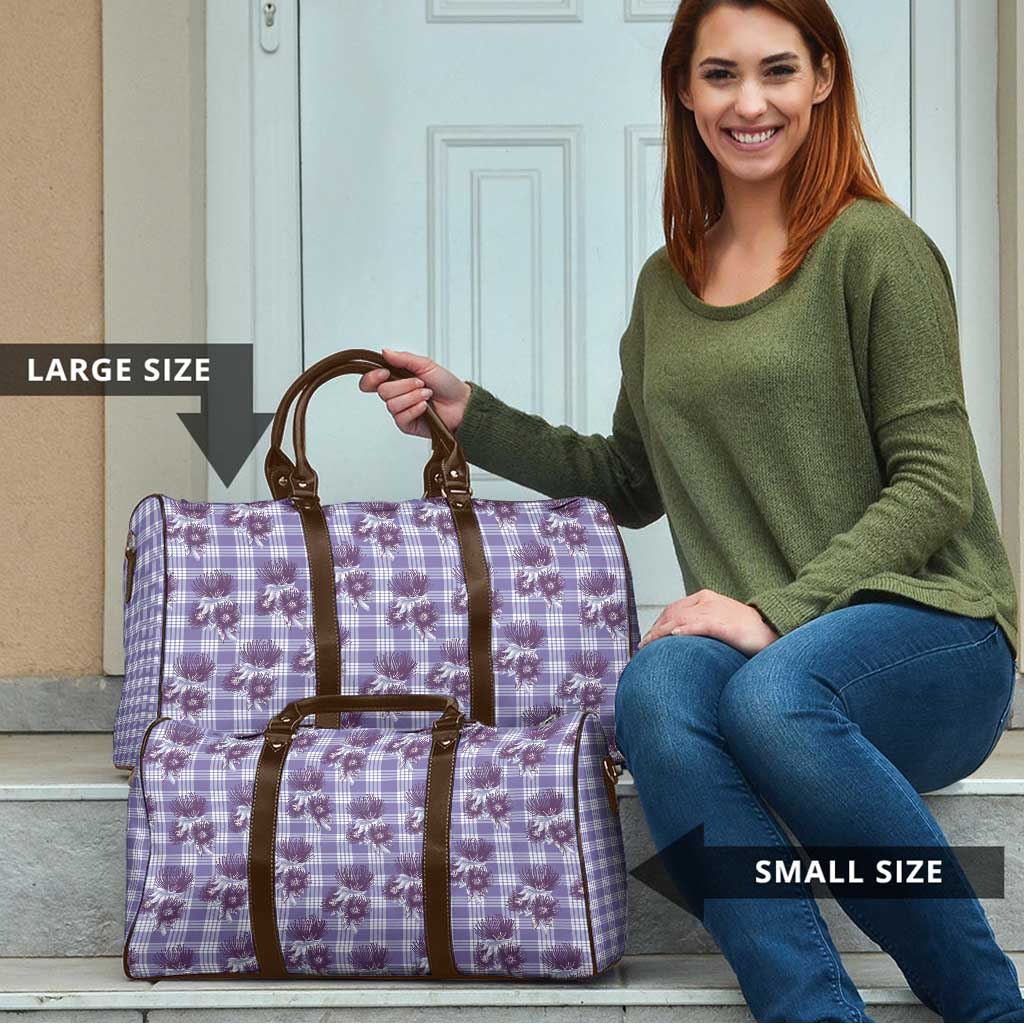 Purple Palaka Hawaii Travel Bag Hawaiian Lehua Blossoms