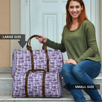 Purple Palaka Hawaii Travel Bag Hawaiian Lehua Blossoms