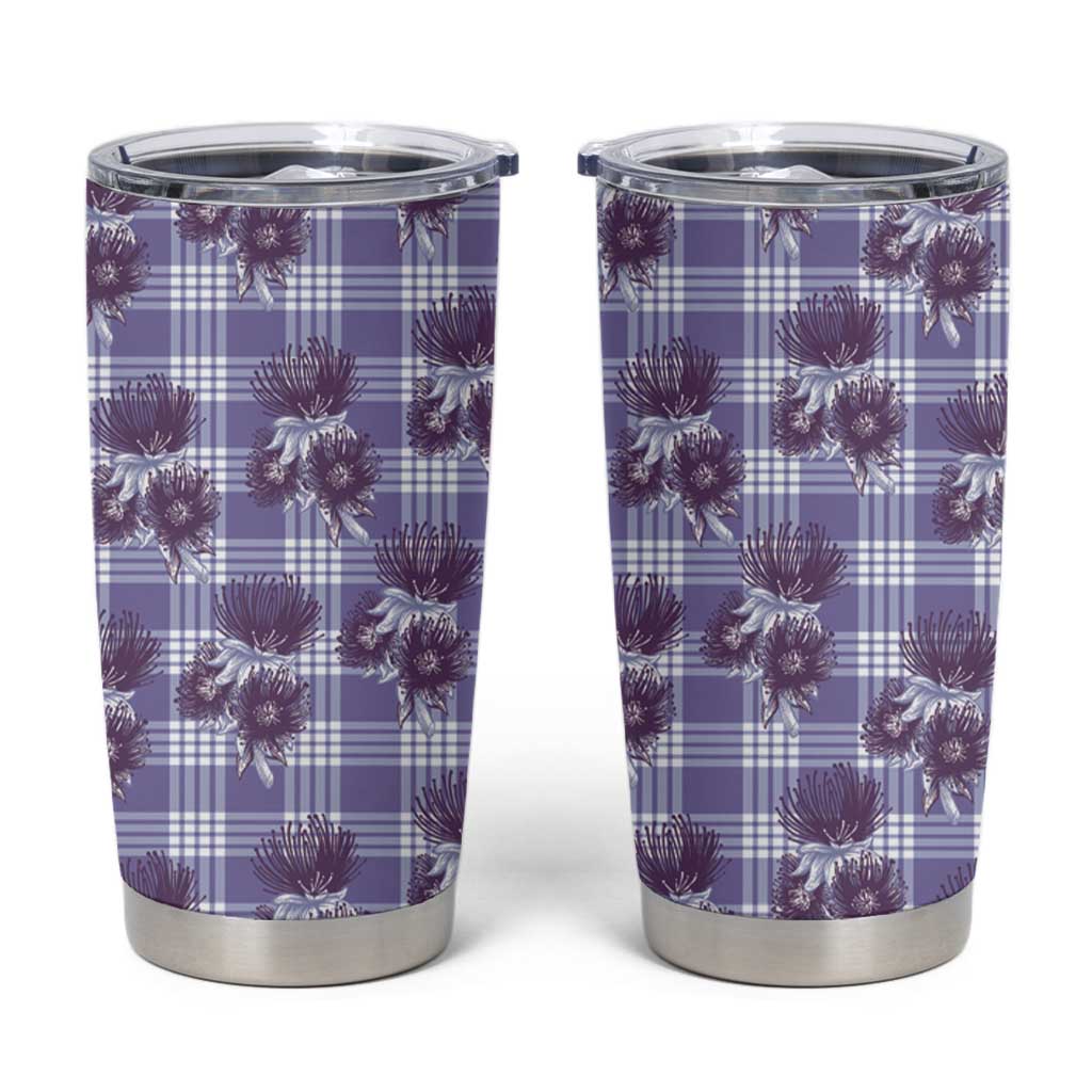 Purple Palaka Hawaii Tumbler Cup Hawaiian Lehua Blossoms LT05 Purple - Polynesian Pride