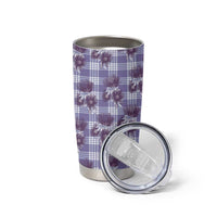 Purple Palaka Hawaii Tumbler Cup Hawaiian Lehua Blossoms LT05 - Polynesian Pride