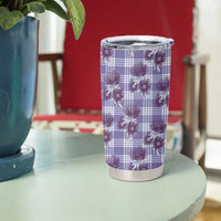 Purple Palaka Hawaii Tumbler Cup Hawaiian Lehua Blossoms LT05 - Polynesian Pride