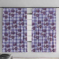 Purple Palaka Hawaii Window Curtain Hawaiian Lehua Blossoms LT05 With Hooks Purple - Polynesian Pride