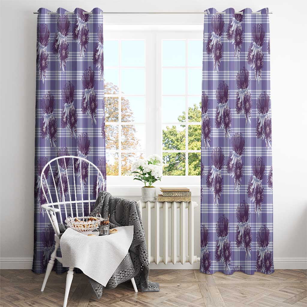 Purple Palaka Hawaii Window Curtain Hawaiian Lehua Blossoms LT05 - Polynesian Pride