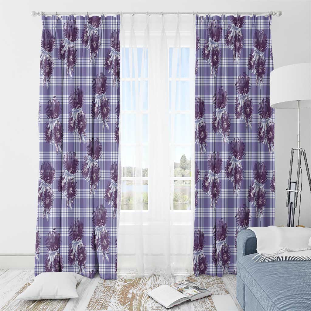 Purple Palaka Hawaii Window Curtain Hawaiian Lehua Blossoms LT05 - Polynesian Pride