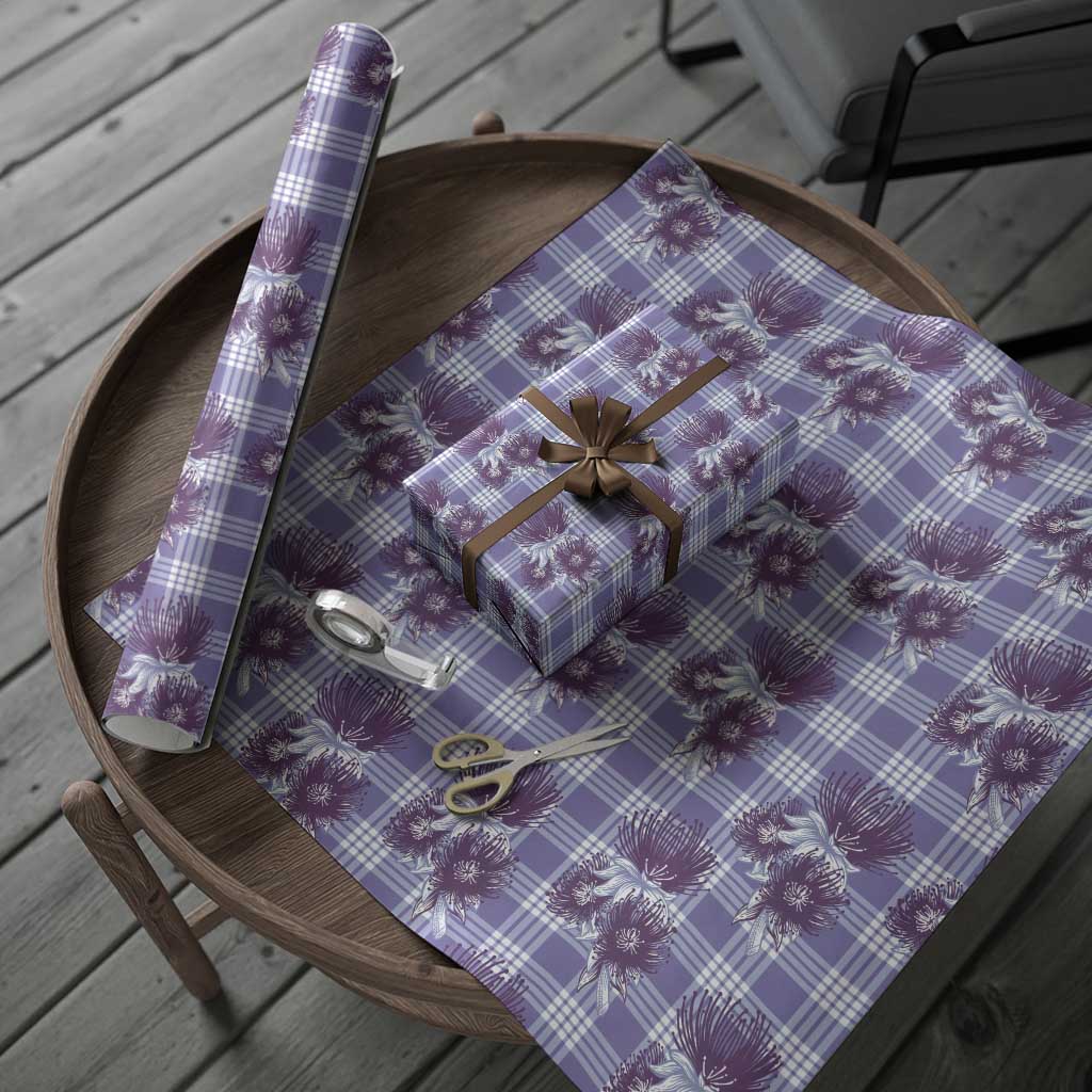 Purple Palaka Hawaii Wrapping Paper Hawaiian Lehua Blossoms LT05 - Polynesian Pride