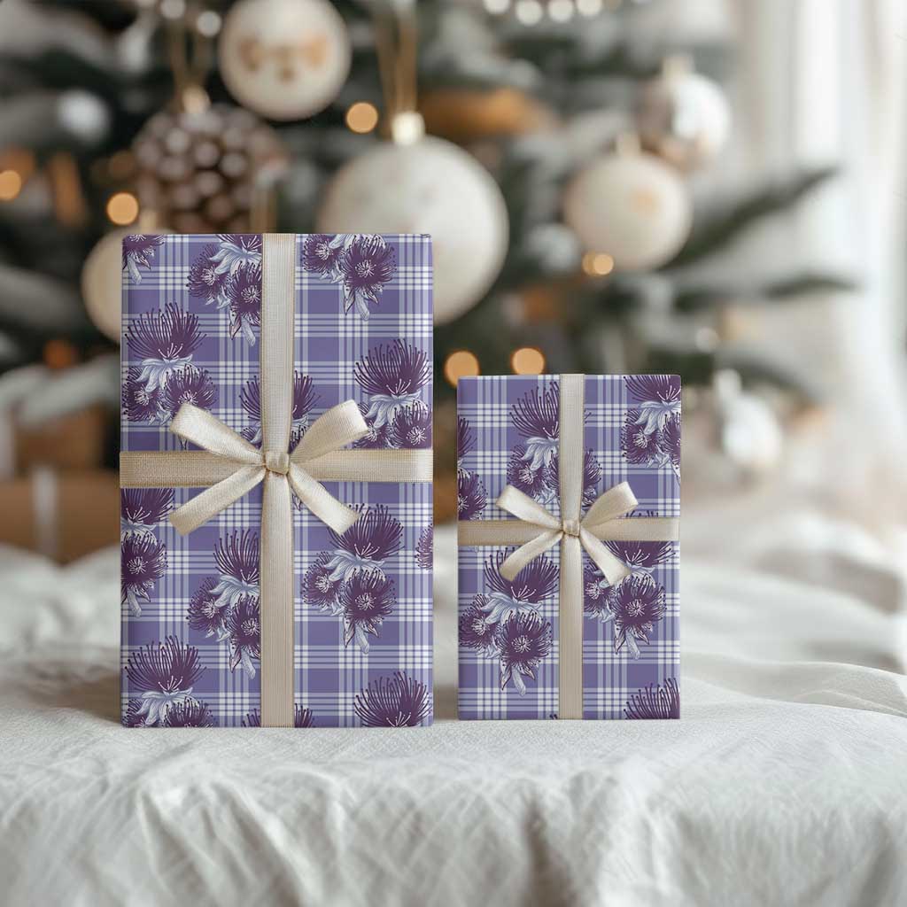 Purple Palaka Hawaii Wrapping Paper Hawaiian Lehua Blossoms LT05 - Polynesian Pride