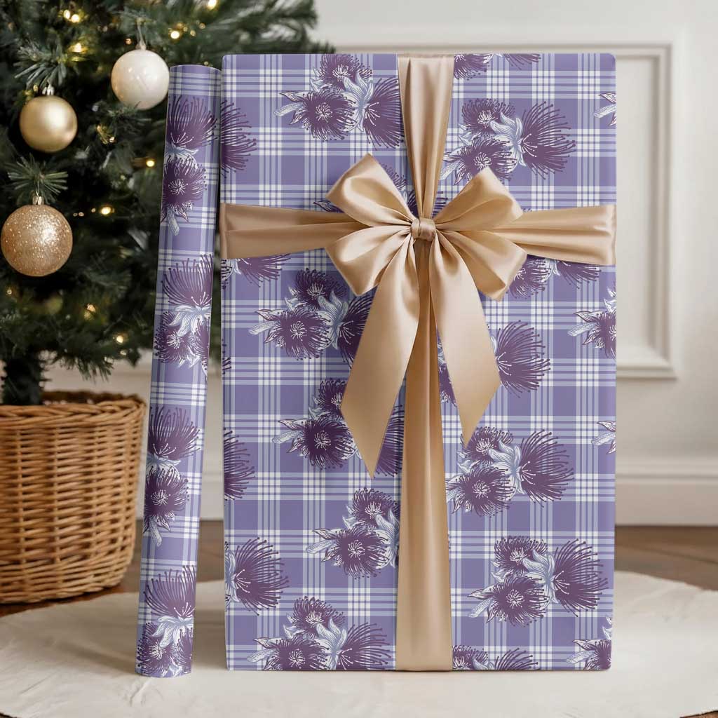 Purple Palaka Hawaii Wrapping Paper Hawaiian Lehua Blossoms LT05 - Polynesian Pride