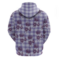 Purple Palaka Hawaii Zip Hoodie Hawaiian Lehua Blossoms LT05 - Polynesian Pride