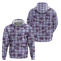 Purple Palaka Hawaii Zip Hoodie Hawaiian Lehua Blossoms LT05 - Polynesian Pride