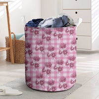 Pink Palaka Hawaii Laundry Basket Hawaiian Lehua Blossoms LT05 Pink - Polynesian Pride