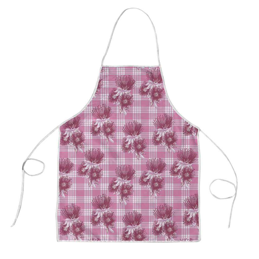 Pink Palaka Hawaii Apron Hawaiian Lehua Blossoms LT05 Pink - Polynesian Pride