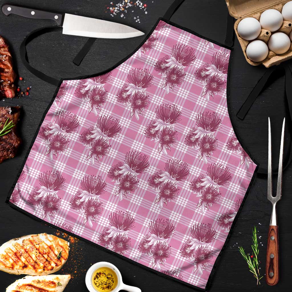 Pink Palaka Hawaii Apron Hawaiian Lehua Blossoms LT05 Pink - Polynesian Pride