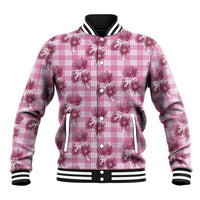 Pink Palaka Hawaii Baseball Jacket Hawaiian Lehua Blossoms LT05 Unisex Pink - Polynesian Pride