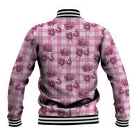 Pink Palaka Hawaii Baseball Jacket Hawaiian Lehua Blossoms LT05 - Polynesian Pride