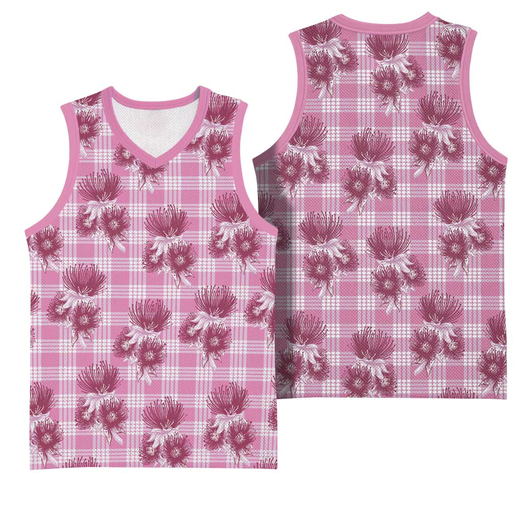 Pink Palaka Hawaii Basketball Jersey Hawaiian Lehua Blossoms LT05 - Polynesian Pride