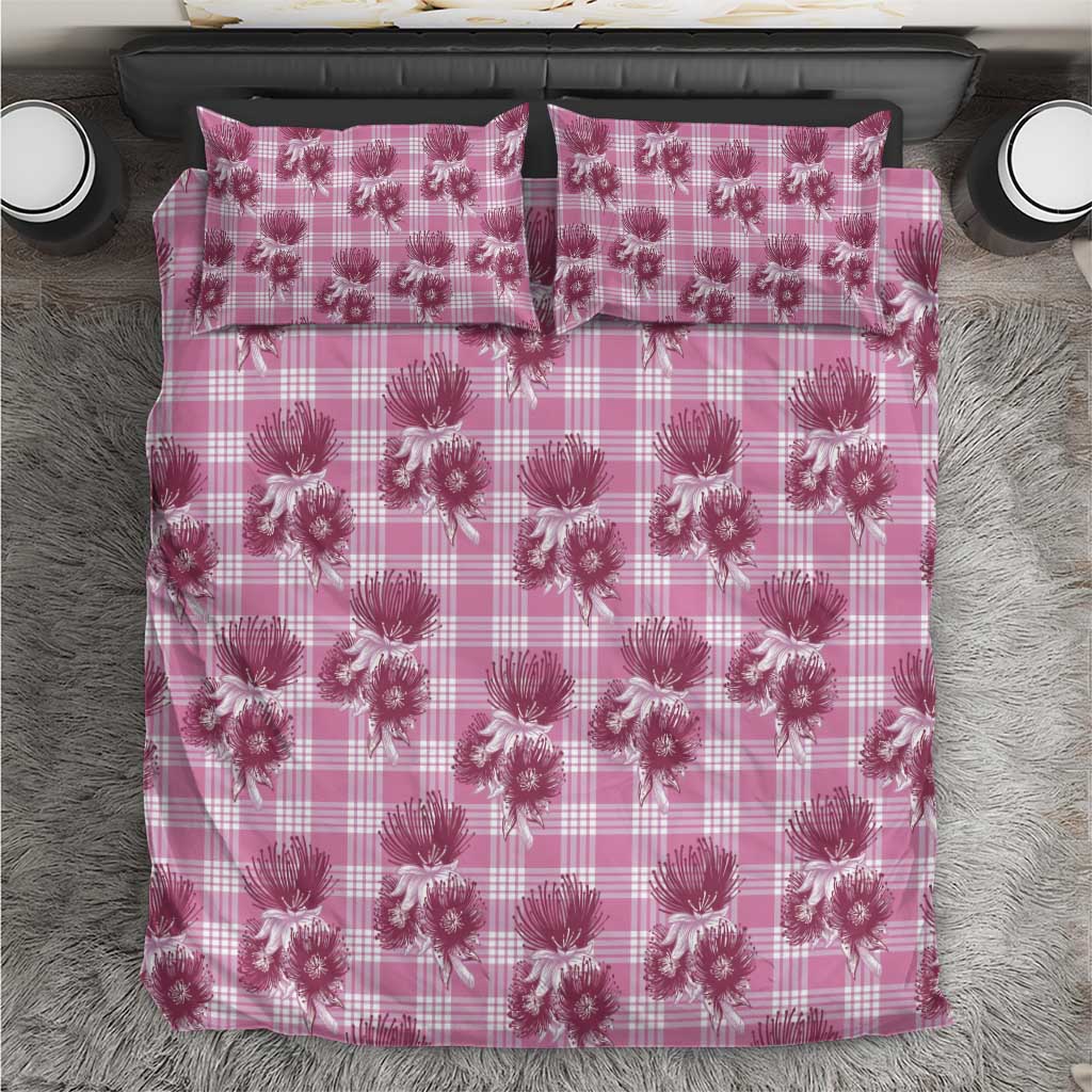 Pink Palaka Hawaii Bedding Set Hawaiian Lehua Blossoms LT05 Pink - Polynesian Pride