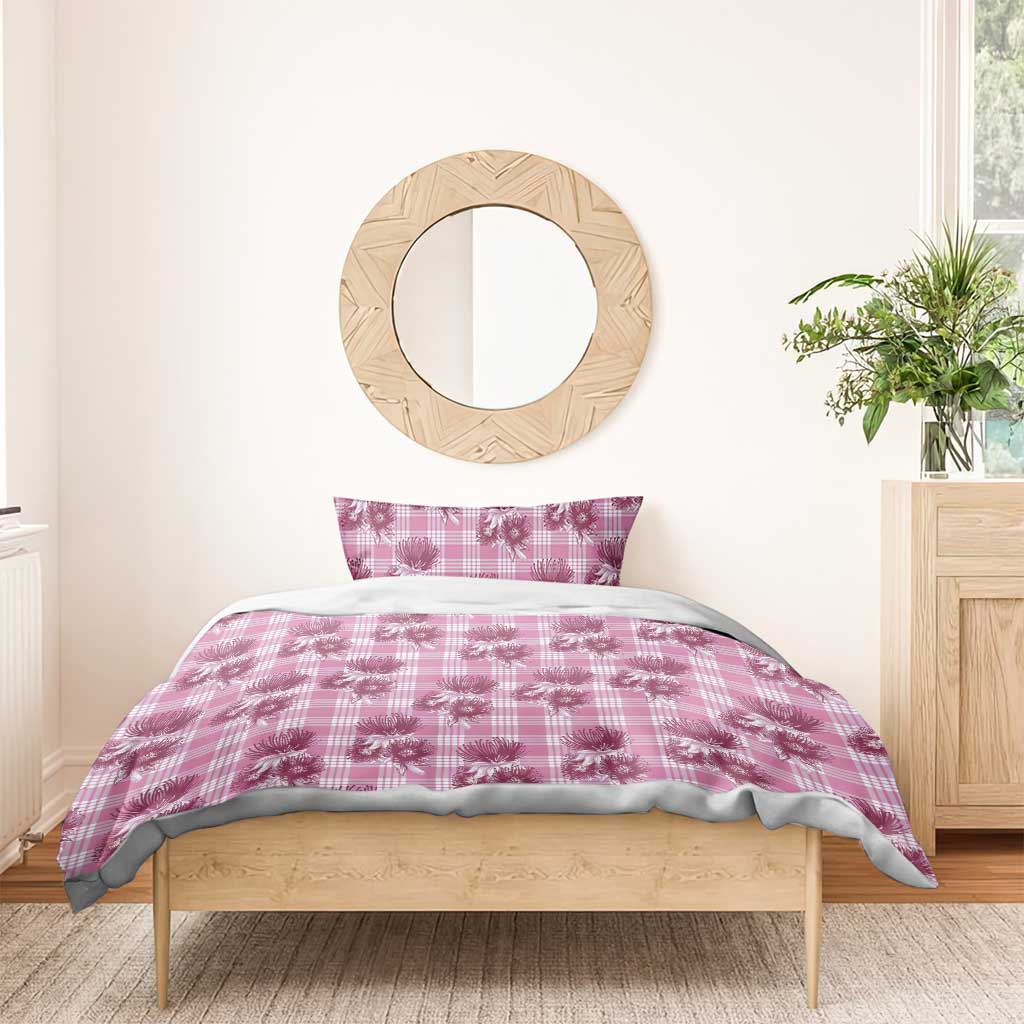 Pink Palaka Hawaii Bedding Set Hawaiian Lehua Blossoms LT05 - Polynesian Pride